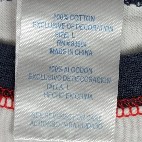 MLB Genuine Merchandise New York Yankees White Navy 3/4 Sleeve Baseball Style Te - Picture 6 of 8